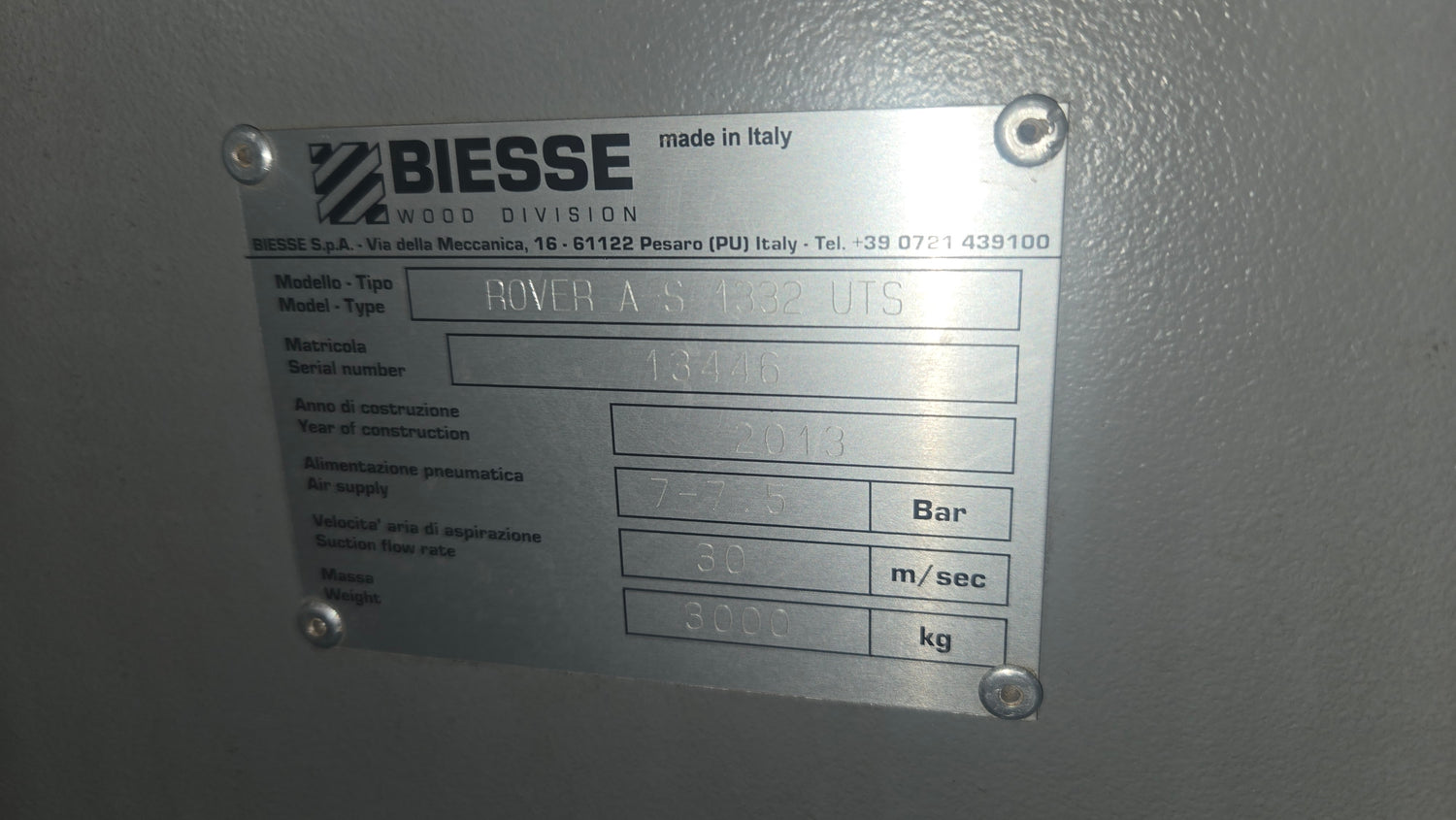 CNC - BIESSE - ROVER A-S 1332 UTS - 2013 - UID4029357