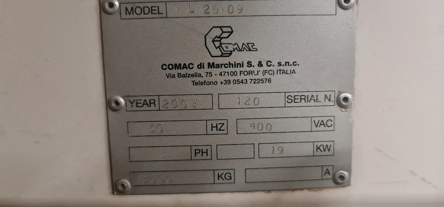 CNC - COMAC - ML 26.09 - 2003 - USED190 REM Used Machines